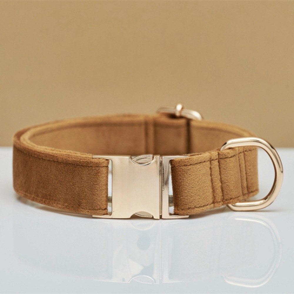 velvet dog collar and leash set with bow for small dogs