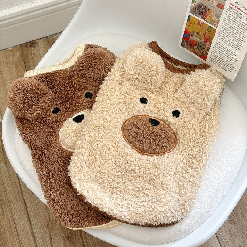 winter clothes fleece-lined warm dog cute clothes