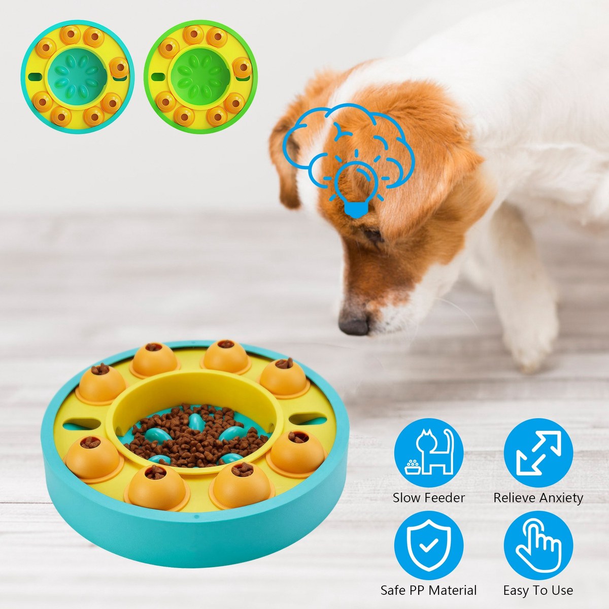 1pc dog puzzle food feeder slow feeding bowl interactive toy dog treat