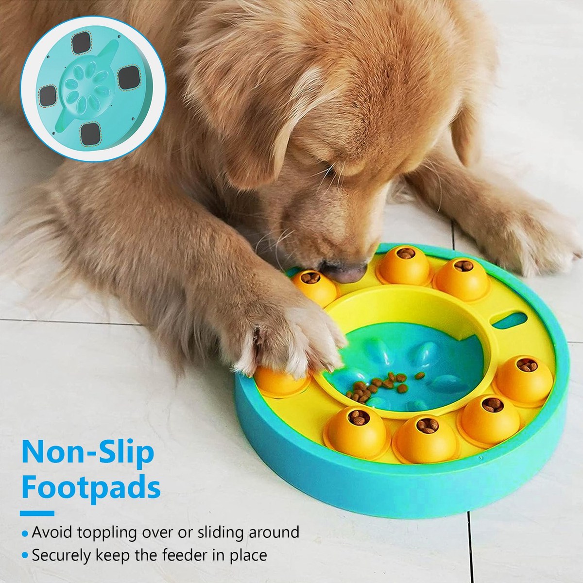 1pc dog puzzle food feeder slow feeding bowl interactive toy dog treat