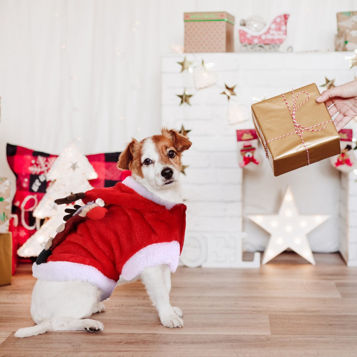 1pc pet christmas clothes santa claus reindeer antlers costume winter