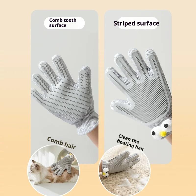 2-in-1 pet grooming gloves & brushes for cats and dogs high-efficiency