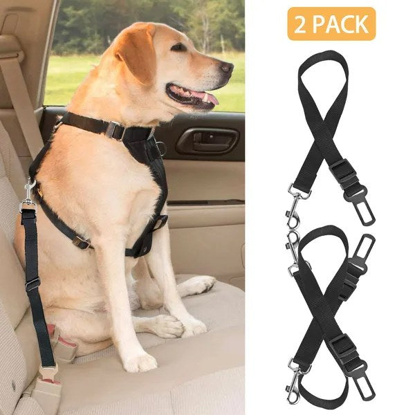 2pcs pet dog seat belt leash adjustable pet dog cat safety leads harne