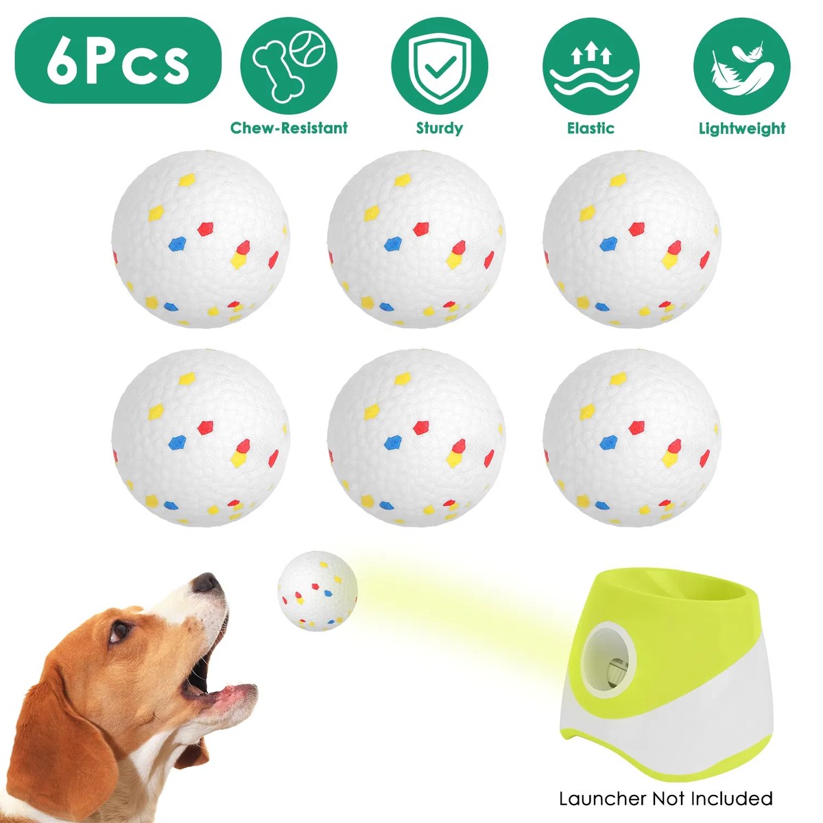 6pcs 2.3" dog balls tear-resistant washable etpu dog chew toys for