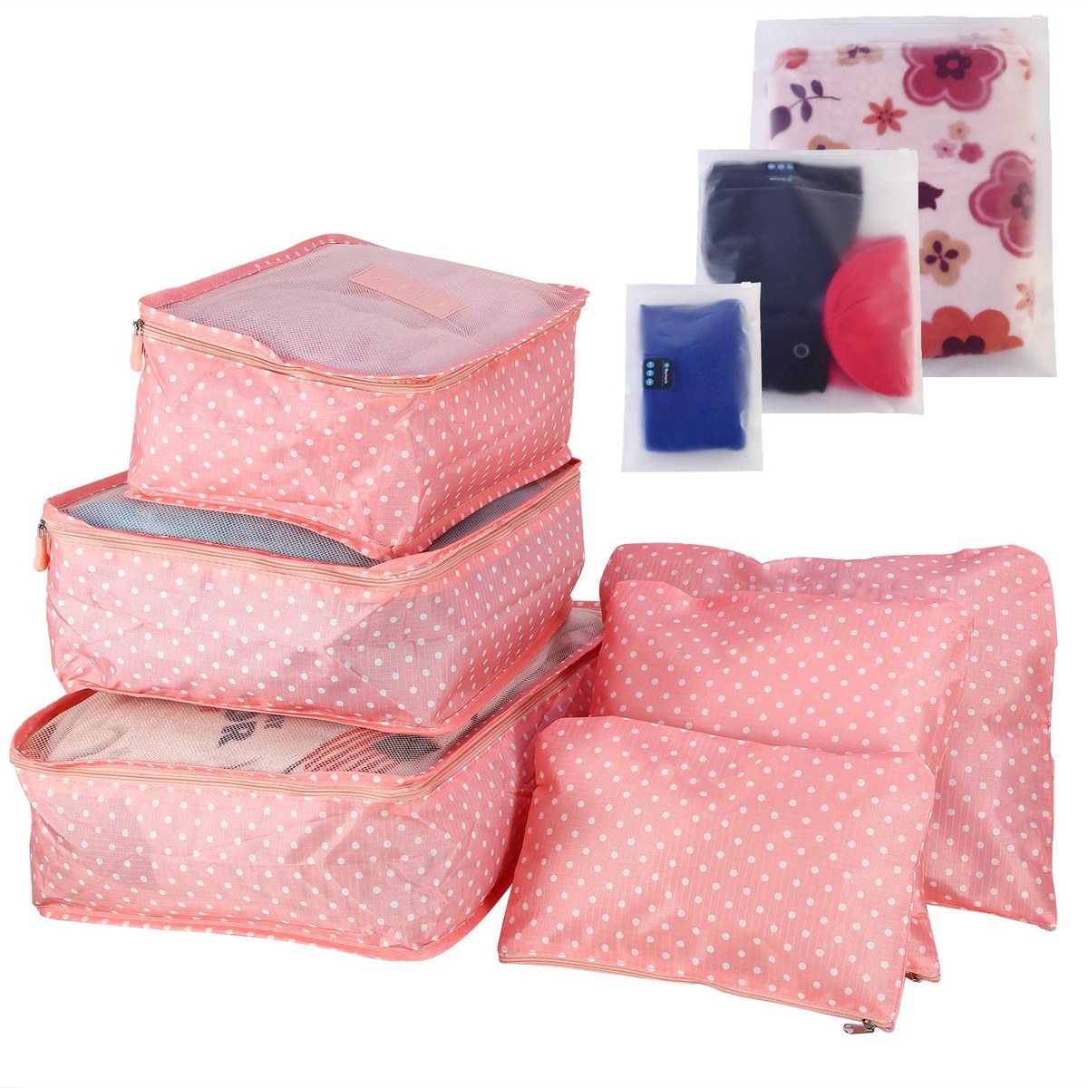 9 piece water resistant travel packing cubes organiser set