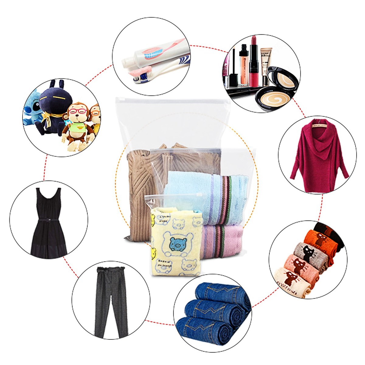 9 piece water resistant travel packing cubes organiser set