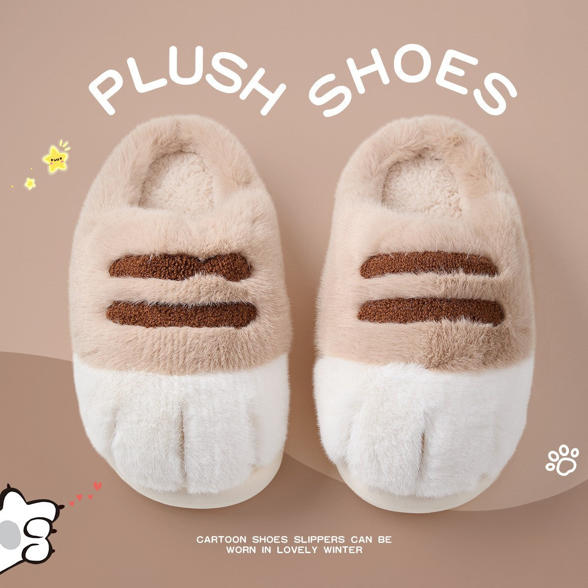 Cozy Cat Paw Slippers