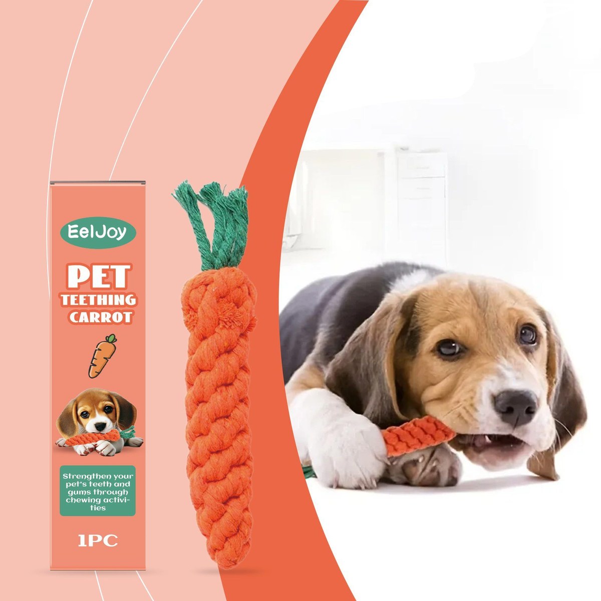 carrot shaped dog chew toy for puppies