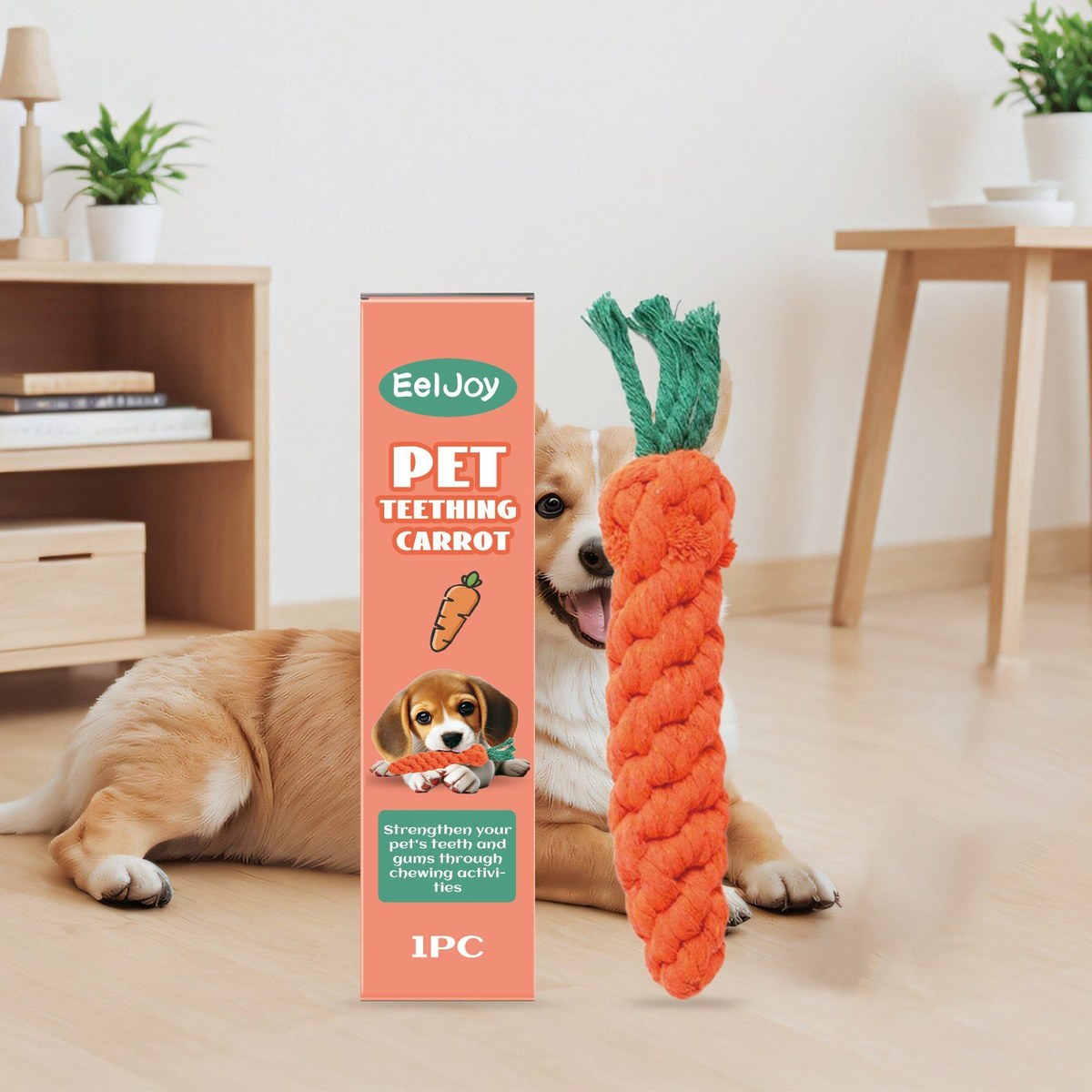 carrot shaped dog chew toy for puppies