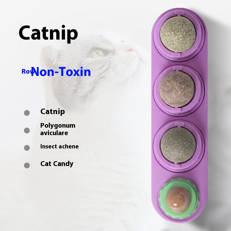 Catnip and silver vine rotating wall toy for cats