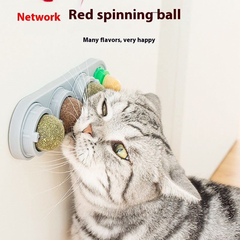 Catnip and silver vine rotating wall toy for cats