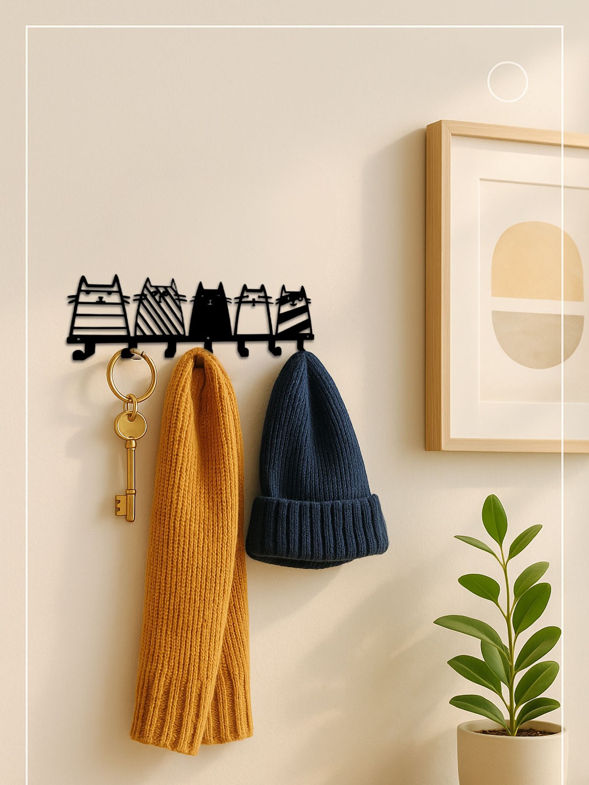 feline utility hooks wall organizer w hooks - space-saving pet lover