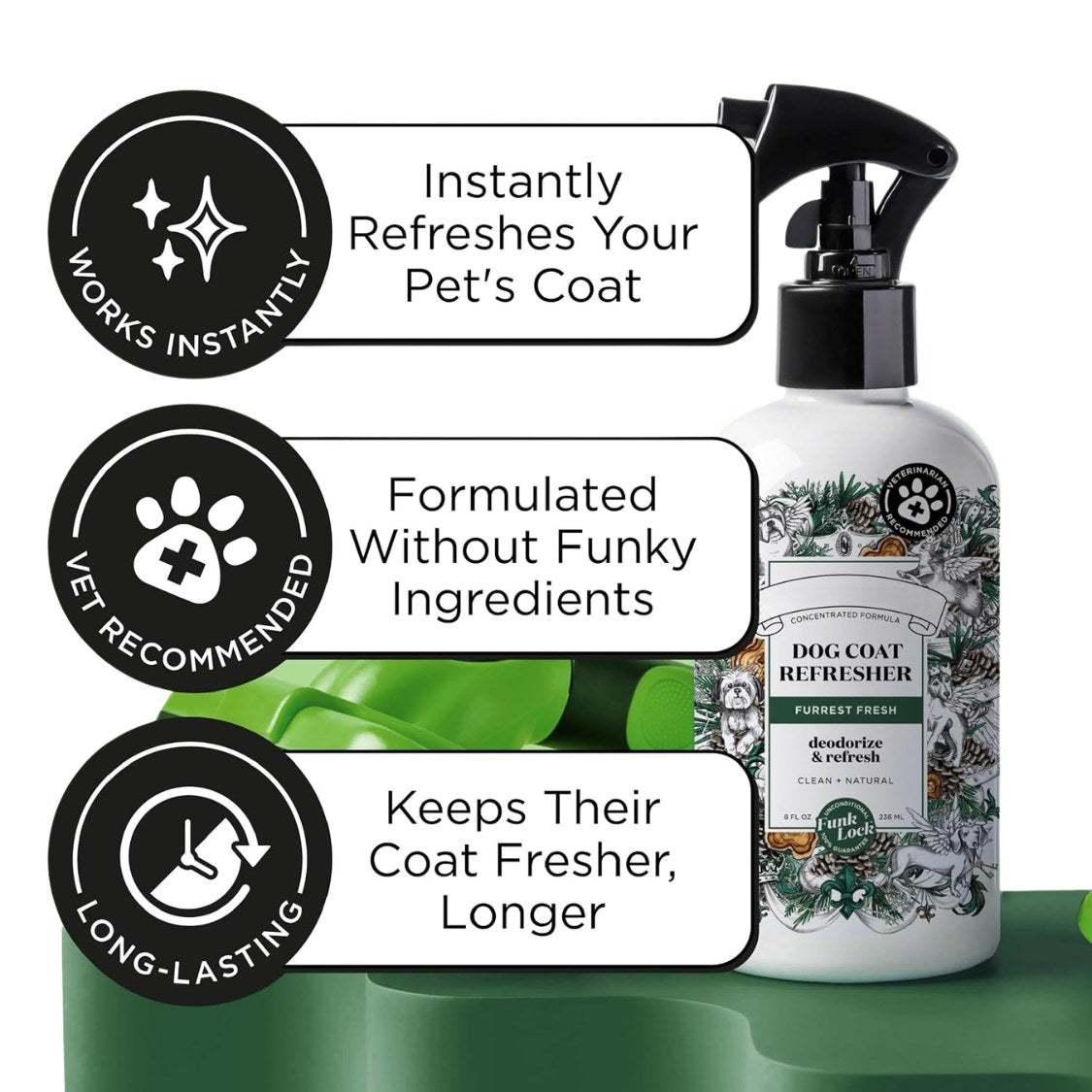 furrest fresh dog deodorizing spray, 8 fl oz grooming perfume for dog