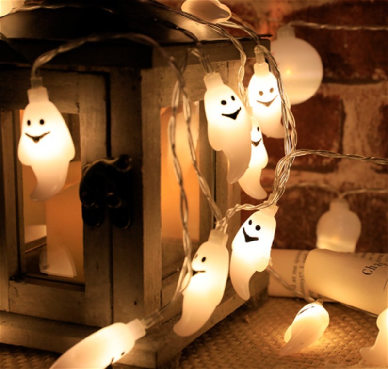 Halloween Ghost LED String Lights - Warm White Ghost Shaped Fairy Lights