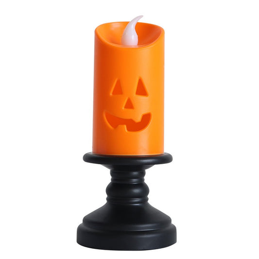 Halloween flameless LED pumpkin tea lights, 2-pack, flickering jack-o-lantern candles
