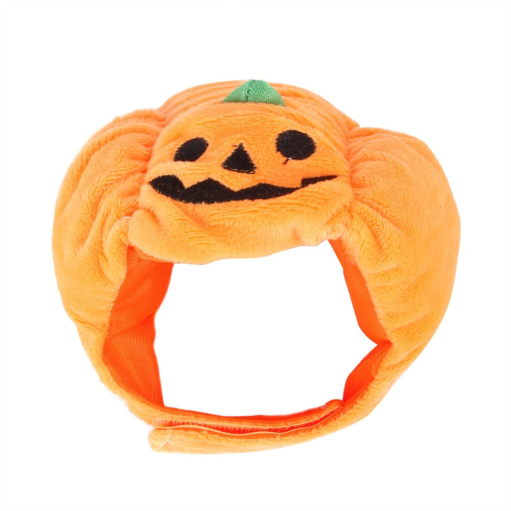 Halloween knitted pumpkin hat for cats and small dogs, pet headwear