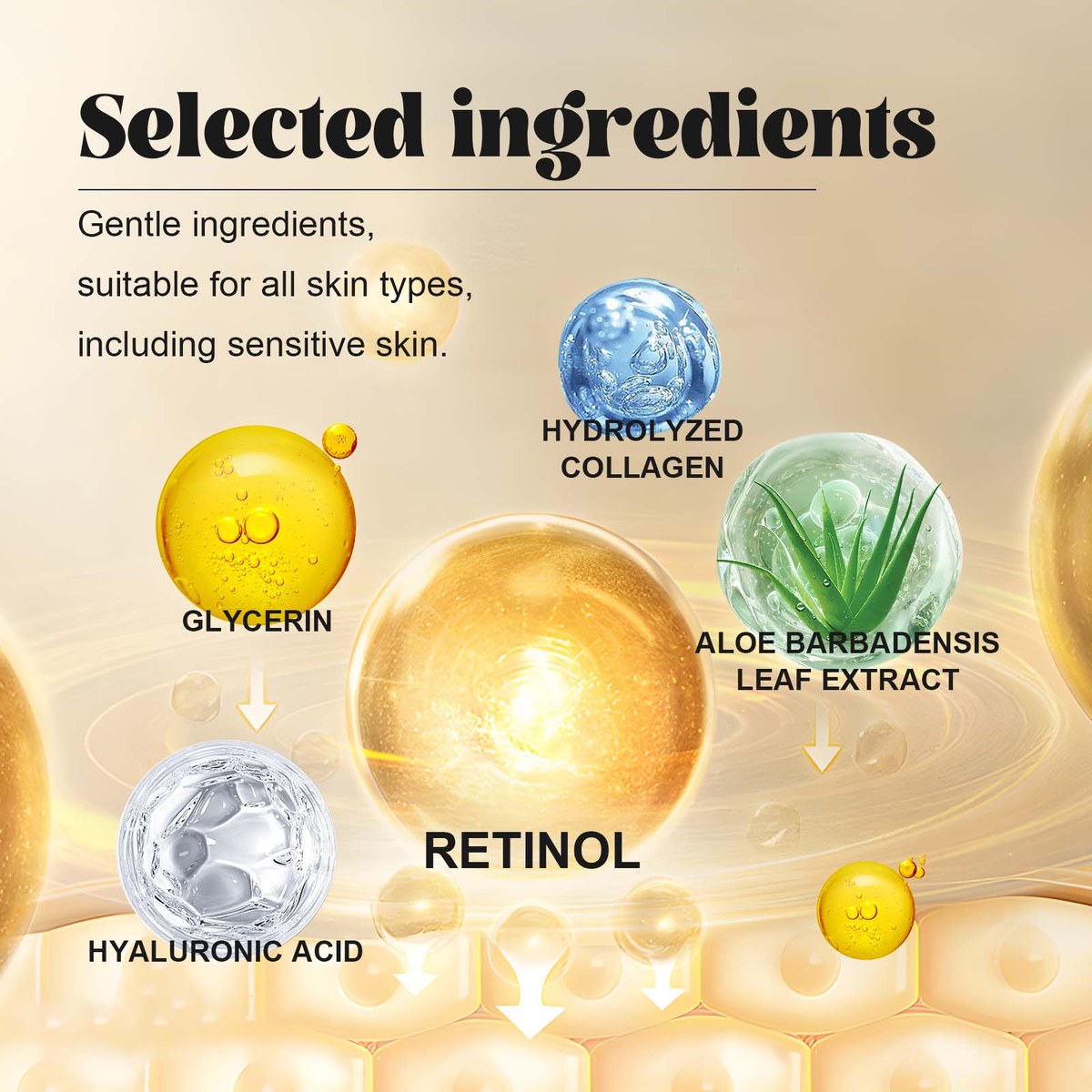 Hoygi retinol collagen under eye masks with aloe vera