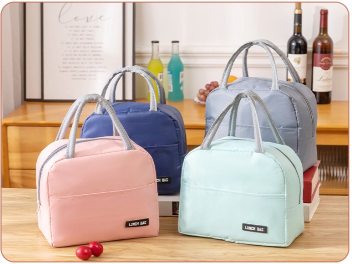 solid colour insulated lunch tote bag thermal cooler