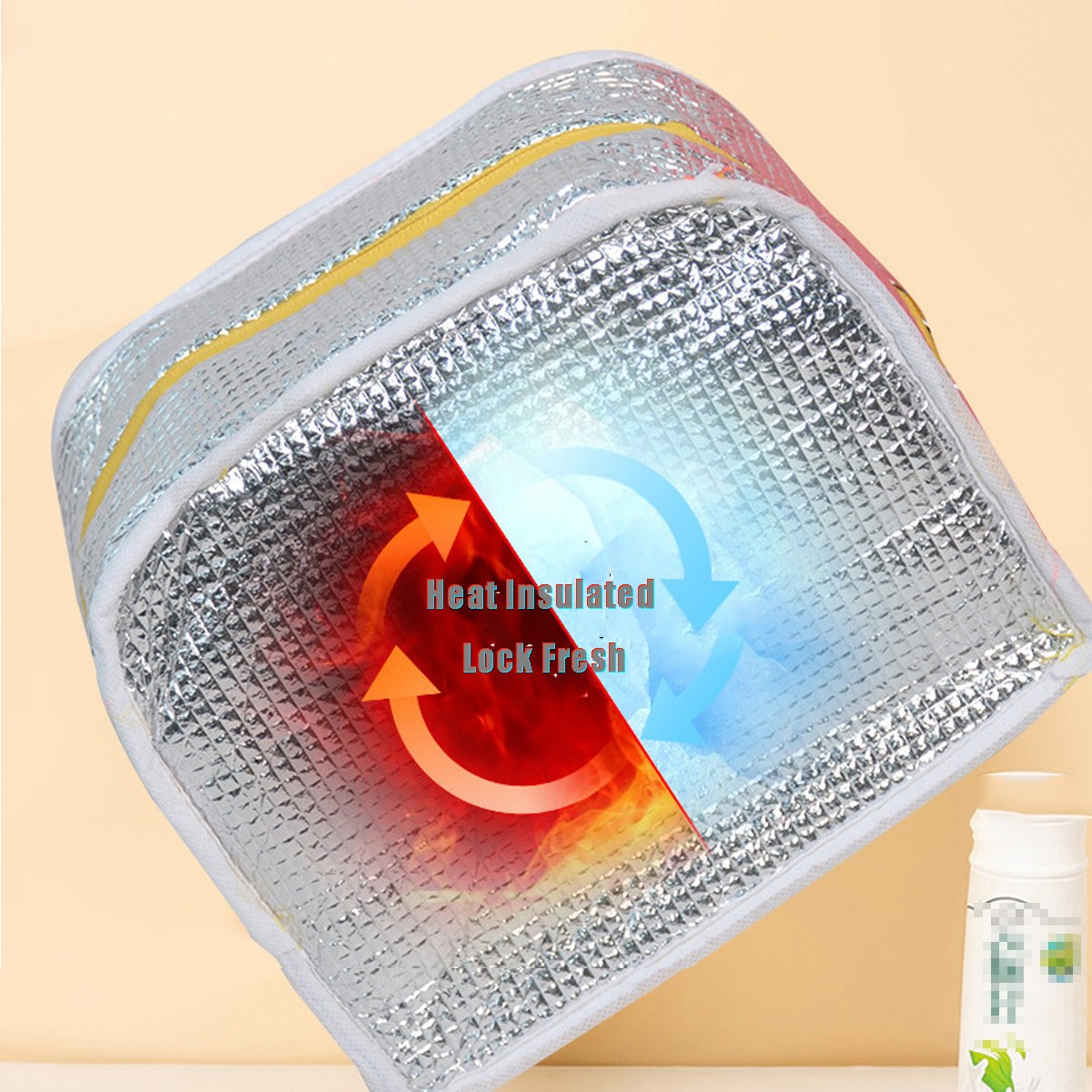 solid colour insulated lunch tote bag thermal cooler