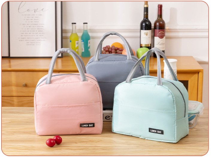 solid colour insulated lunch tote bag thermal cooler