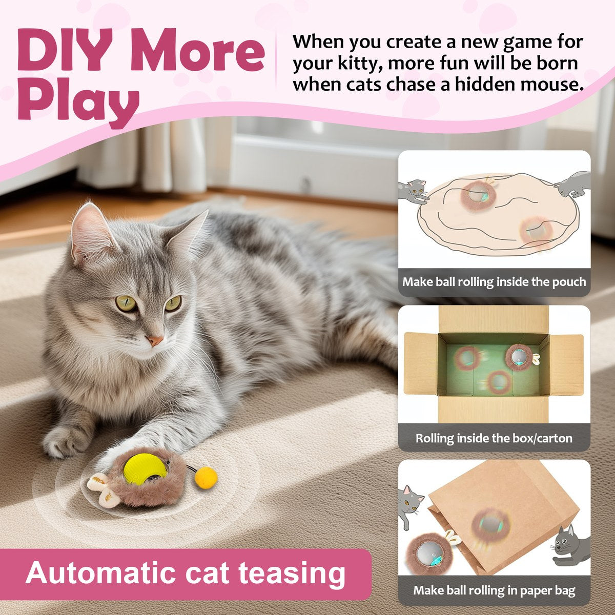 interactive toys ball for cats, dog,agile moving cat ball ,motion