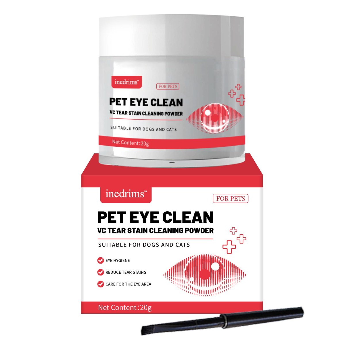 pet tear stain removal powder - natural and gentle formula, eye and fur