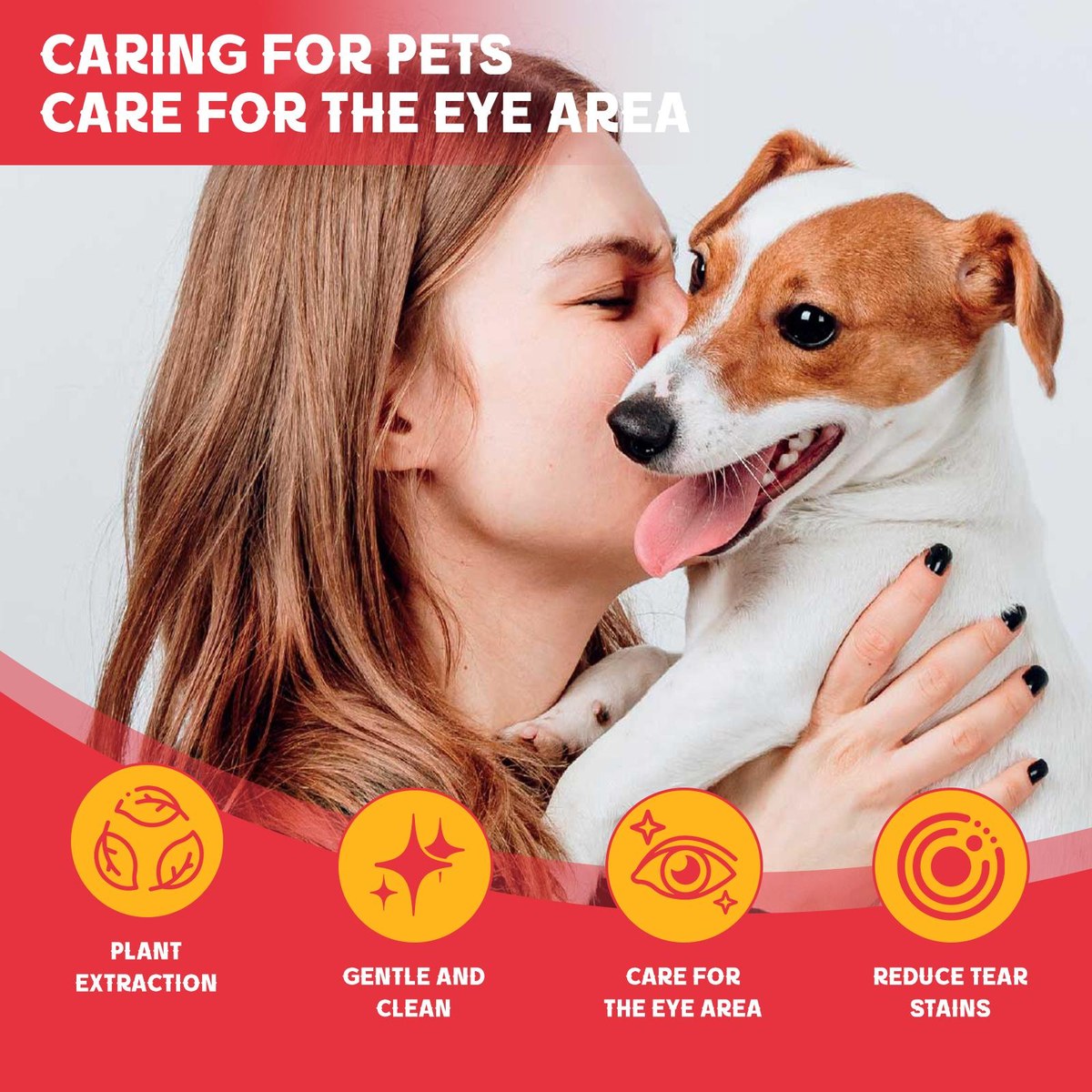 pet tear stain removal powder - natural and gentle formula, eye and fur