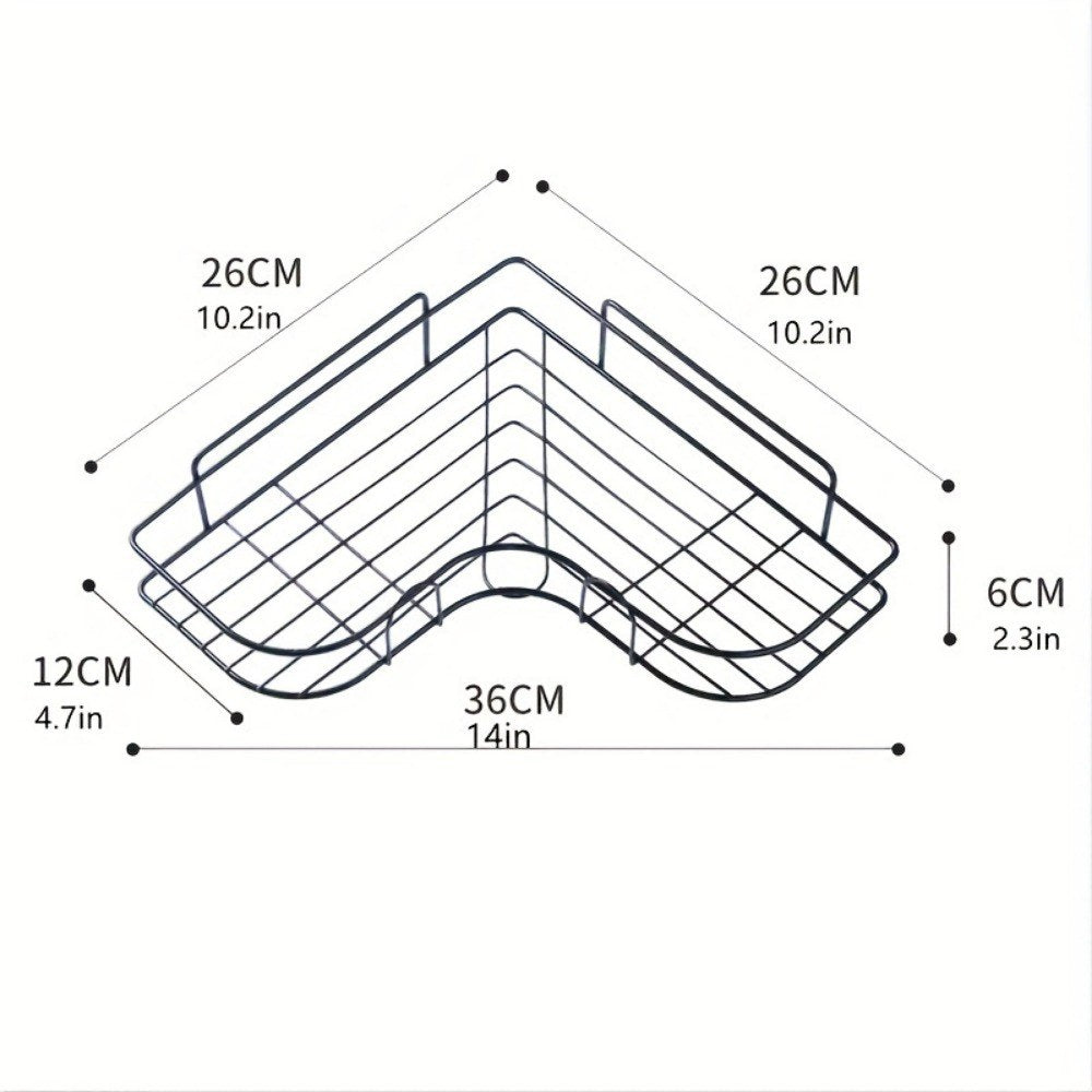 wall mounted triangular bathroom shower caddy shelf