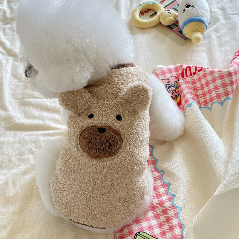 winter clothes fleece-lined warm dog cute clothes