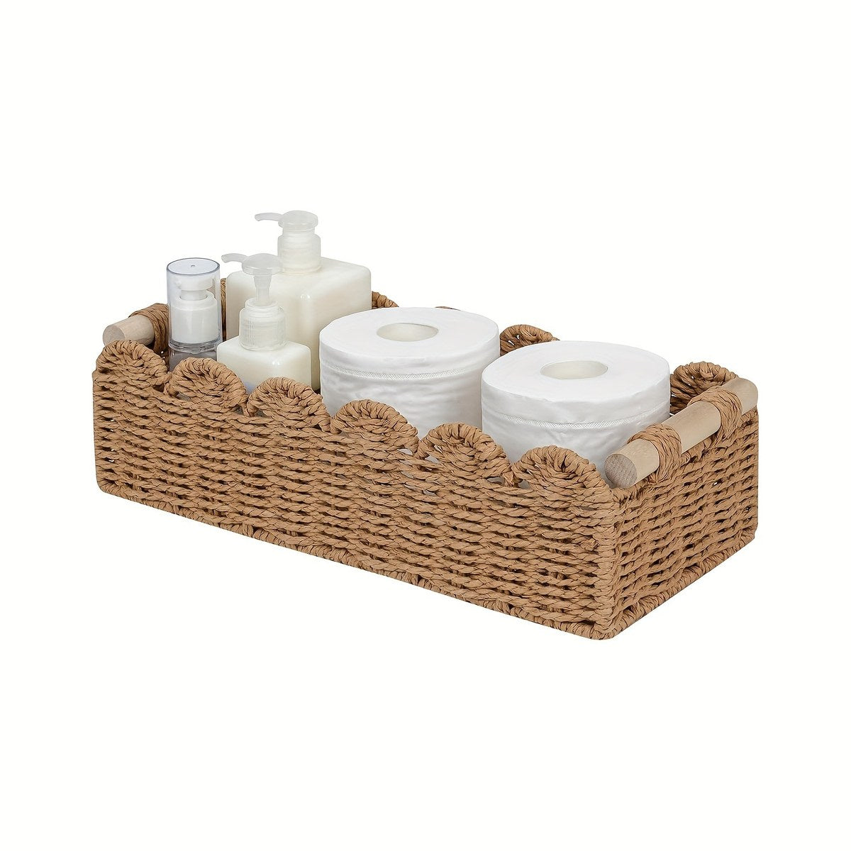 woven storage basket desktop end table storage box