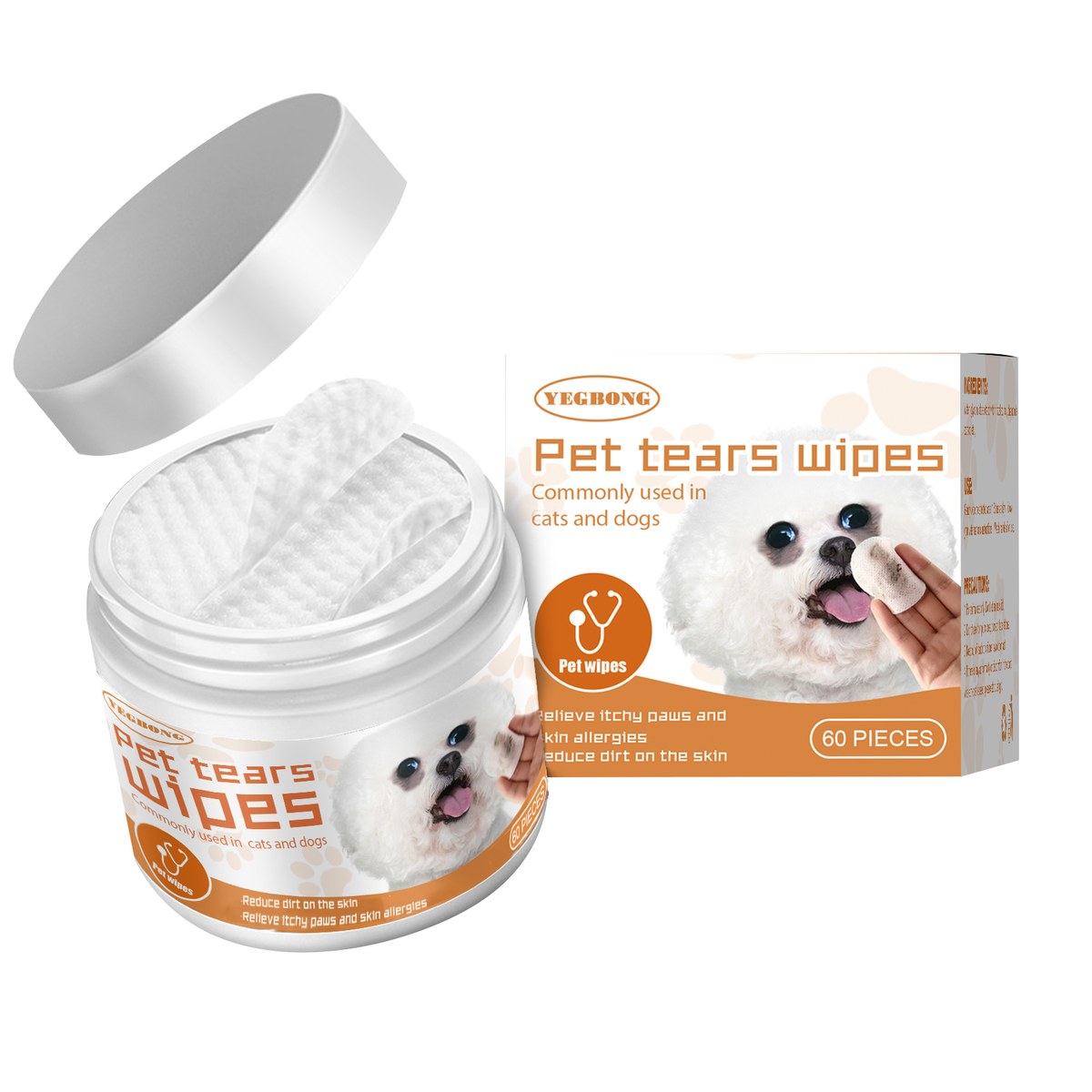 yegbong pet wipes clean, dogs and cats tear stains eye cleaning wipe